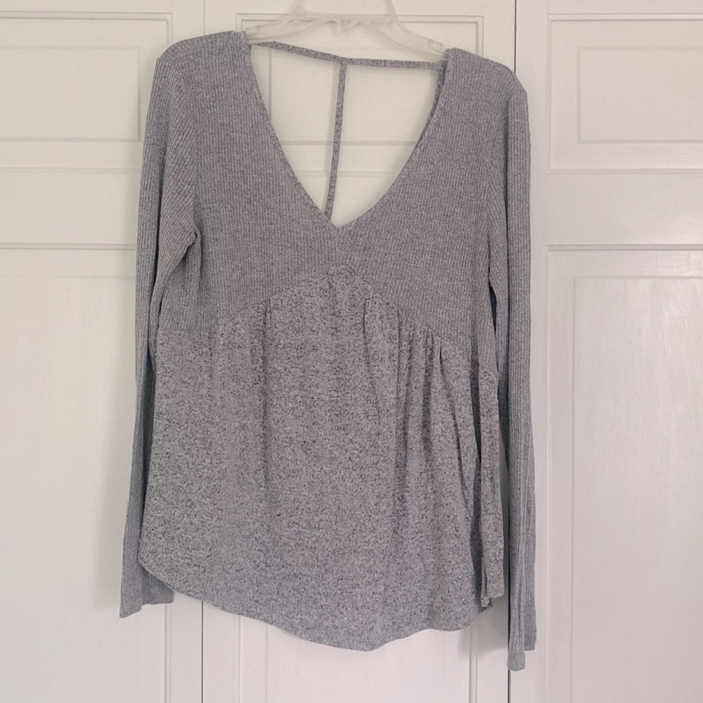 Maurice’s Grey T-strap Flirty Top